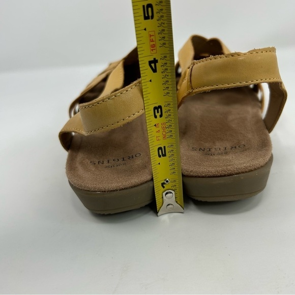 Earth Origins Berri Yellow Leather Woven Casual Round Toe Slip-on Sandal Size 12 - Picture 7 of 12